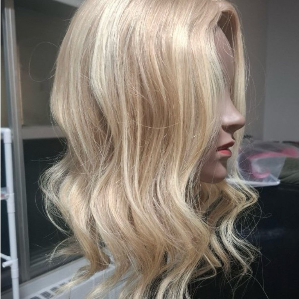 Blonde Human hair Topper European hair